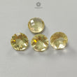 Lemon Quartz Gemstone Faceted Cut : 23.10cts Natural Untreated Unheated Quartz Round Shape 12mm 4pcs Lot