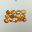 Peach Moonstone, White Opal & Serpentine Rose Cut Slices: Natural Untreated Gemstones Egg Shape Faceted Lots for Jewelry