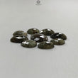 Green Rutile Quartz Gemstone Rose Cut Slices: Natural Untreated Unheated Rutile Egg Shape Faceted 9pcs Lot for Jewelry April Birthstone