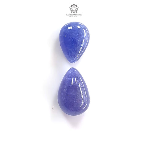 Tanzanite Pear Heart Cabochon : Natural Blue Tanzanite Gemstone Pear Shape