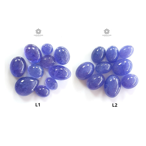 Tanzanite Oval Cabochon : Natural Blue Tanzanite Gemstone Pear Shape