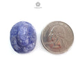 Tanzanite Gemstone Carving: 35.55cts Natural Blue Tanzanite Gemstone December Birthstone Lord Ganesha Idol Shape 23*19.5mm For Jewelry