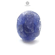 Tanzanite Gemstone Carving: 35.55cts Natural Blue Tanzanite Gemstone December Birthstone Lord Ganesha Idol Shape 23*19.5mm For Jewelry