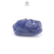 Tanzanite Gemstone Carving: 57.95cts Natural Blue Tanzanite Gemstone December Birthstone Lord Ganesha Idol Shape 25*19mm For Jewelry