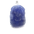 Tanzanite Gemstone Carving: 57.95cts Natural Blue Tanzanite Gemstone December Birthstone Lord Ganesha Idol Shape 25*19mm For Jewelry