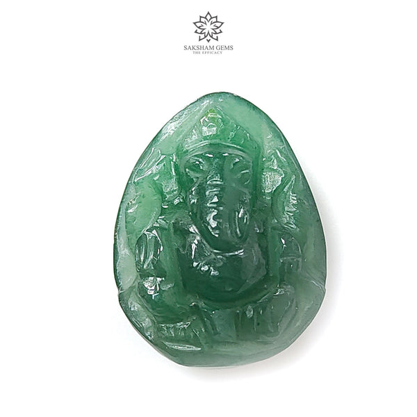 Green Aventurine Ganesha Carving 16.55cts