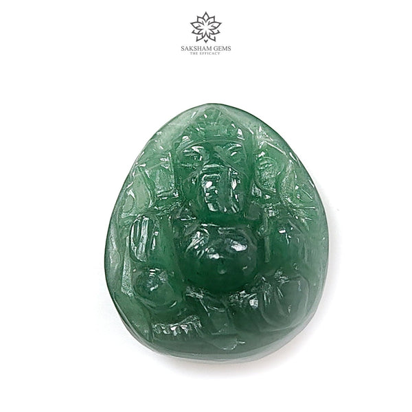 Green Aventurine Ganesha Carving 18.20cts