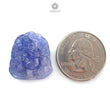 Tanzanite Gemstone Carving: 32.45cts Natural Blue Tanzanite Gemstone December Birthstone Lord Ganesha Idol Shape 23*21mm For Jewelry