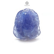 Tanzanite Gemstone Carving: 32.45cts Natural Blue Tanzanite Gemstone December Birthstone Lord Ganesha Idol Shape 23*21mm For Jewelry