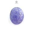 Tanzanite Gemstone Carving: Natural Blue Tanzanite Hand Carved Oval, Cushion Shapes 1pc For Jewelry