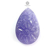 Tanzanite Gemstone Carving: Natural Blue Tanzanite Hand Carved Oval, Cushion Shapes 1pc For Jewelry