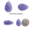 Tanzanite Gemstone Carving: Natural Blue Tanzanite Hand Carved Oval, Cushion Shapes 1pc For Jewelry