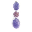 Blue Tanzanite, Pink Sapphire Carving: Natural Tanzanite, Sapphire Gemstone Flower Oval, Pear Shapes 3psc Set For Jewelry