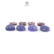 Blue Tanzanite Pink Sapphire Carving: 51.90cts Natural Tanzanite, Sapphire Flower, Pear Shape 17*12mm - 18*12mm 8pcs Set