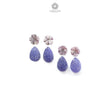 Blue Tanzanite Pink Sapphire Carving: 51.90cts Natural Tanzanite, Sapphire Flower, Pear Shape 17*12mm - 18*12mm 8pcs Set