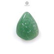 Green Quartz Gemstone Carving: Natural Untreated Green Quartz Both Side Hand Carved Fancy Shape 1pc For Jewelry