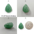 Green Quartz Gemstone Carving: Natural Untreated Green Quartz Both Side Hand Carved Fancy Shape 1pc For Jewelry