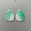 Green Chrysoprase Gemstone Carving: 58.10cts Natural Untreated Chrysoprase Hand Carved Pear Shape 37*17mm Pair for Jewelry May Birthstone