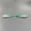 Green Chrysoprase Gemstone Carving: 58.10cts Natural Untreated Chrysoprase Hand Carved Pear Shape 37*17mm Pair for Jewelry May Birthstone