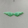 Green Chrysoprase Gemstone Carving: Natural Unheated Untreated Chrysoprase Hand Carved Butterfly Pair for Jewelry May Birthstone