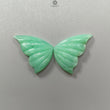 Green Chrysoprase Gemstone Carving: Natural Unheated Untreated Chrysoprase Hand Carved Butterfly Pair for Jewelry May Birthstone