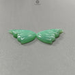 Green Chrysoprase Gemstone Carving: Natural Unheated Untreated Chrysoprase Hand Carved Butterfly Pair for Jewelry May Birthstone