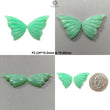 Green Chrysoprase Gemstone Carving: Natural Unheated Untreated Chrysoprase Hand Carved Butterfly Pair for Jewelry May Birthstone