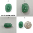 Green Quartz Gemstone Carving: Natural Untreated Green Quartz Both Side Hand Carved Fancy Shape 1pc For Jewelry