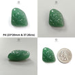 Green Quartz Gemstone Carving: Natural Untreated Green Quartz Both Side Hand Carved Fancy Shape 1pc For Jewelry