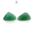 Green Quartz Gemstone Carving: Natural Untreated Green Quartz Both Side Hand Carved Fancy Shape Pare For Jewelry