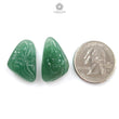 Green Quartz Gemstone Carving: Natural Untreated Green Quartz Both Side Hand Carved Fancy Shape Pare For Jewelry