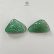 Green Quartz Gemstone Carving: Natural Untreated Green Quartz Both Side Hand Carved Fancy Shape Pare For Jewelry