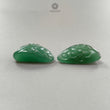 Green Quartz Gemstone Carving: Natural Untreated Green Quartz Both Side Hand Carved Fancy Shape Pare For Jewelry