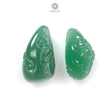 Green Quartz Gemstone Carving: Natural Untreated Green Quartz Both Side Hand Carved Fancy Shape Pare For Jewelry