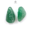 Green Quartz Gemstone Carving: Natural Untreated Green Quartz Both Side Hand Carved Fancy Shape Pare For Jewelry