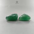 Green Quartz Gemstone Carving: Natural Untreated Green Quartz Both Side Hand Carved Fancy Shape Pare For Jewelry