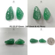 Green Quartz Gemstone Carving: Natural Untreated Green Quartz Both Side Hand Carved Fancy Shape Pare For Jewelry