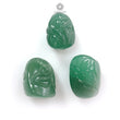 Green Quartz Gemstone Carving: 43.40cts Natural Untreated Green Quartz Both Side Hand Carved Fancy Shape 14mm - 17mm 3pcs For Jewelry