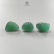 Green Quartz Gemstone Carving: 43.40cts Natural Untreated Green Quartz Both Side Hand Carved Fancy Shape 14mm - 17mm 3pcs For Jewelry