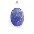 Tanzanite Gemstone Carving: Natural Blue Tanzanite Hand Carved Oval, Cushion Shapes 1pc For Jewelry