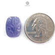 Tanzanite Gemstone Carving: Natural Blue Tanzanite Hand Carved Oval, Cushion Shapes 1pc For Jewelry