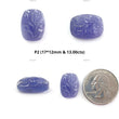 Tanzanite Gemstone Carving: Natural Blue Tanzanite Hand Carved Oval, Cushion Shapes 1pc For Jewelry