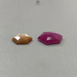 Multi Sapphire Gemstone Step Cut: Natural Untreated Unheated Sapphire Hexagon Shape Faceted 2pcs Set for Jewelry