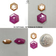 Multi Sapphire Gemstone Step Cut: Natural Untreated Unheated Sapphire Hexagon Shape Faceted 2pcs Set for Jewelry