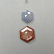 Multi Sapphire Gemstone Step Cut: Natural Untreated Unheated Sapphire Hexagon Shape Faceted 2pcs Set for Jewelry