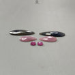 Multi Sapphire Gemstone Rose Cut Slices: Natural Untreated Unheated Sapphire Pear Shape Faceted 6pcs Set for Jewelry