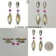 Multi Sapphire Gemstone Rose Cut Slices: Natural Untreated Unheated Sapphire Marquise, Pear Shape Faceted 6pcs Set for Jewelry