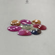 Multi Sapphire Gemstone Rose Cut Slices: Natural Untreated Unheated Sapphire Fancy Shape Faceted 7pcs, 8pcs Lots for Jewelry