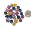 Gemstone Flower Carving : 100% Natural Multi Sapphire Gemstone Carving Hand Carved for Jewelry Making