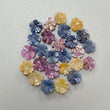 Gemstone Flower Carving : 100% Natural Multi Sapphire Gemstone Carving Hand Carved for Jewelry Making